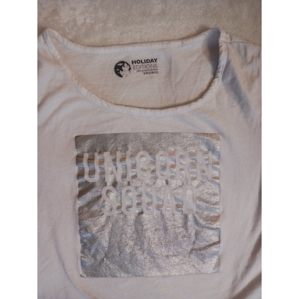 Unicorn Squad Holiday Editions Short Sleeve Top Size L(10-12)